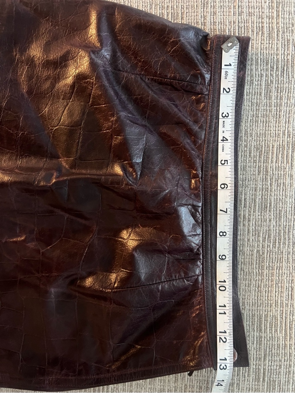 Ungaro Parallele Paris Leather Croc Embossed Pencil Skirt Italy Size 10 - Picture 7 of 7